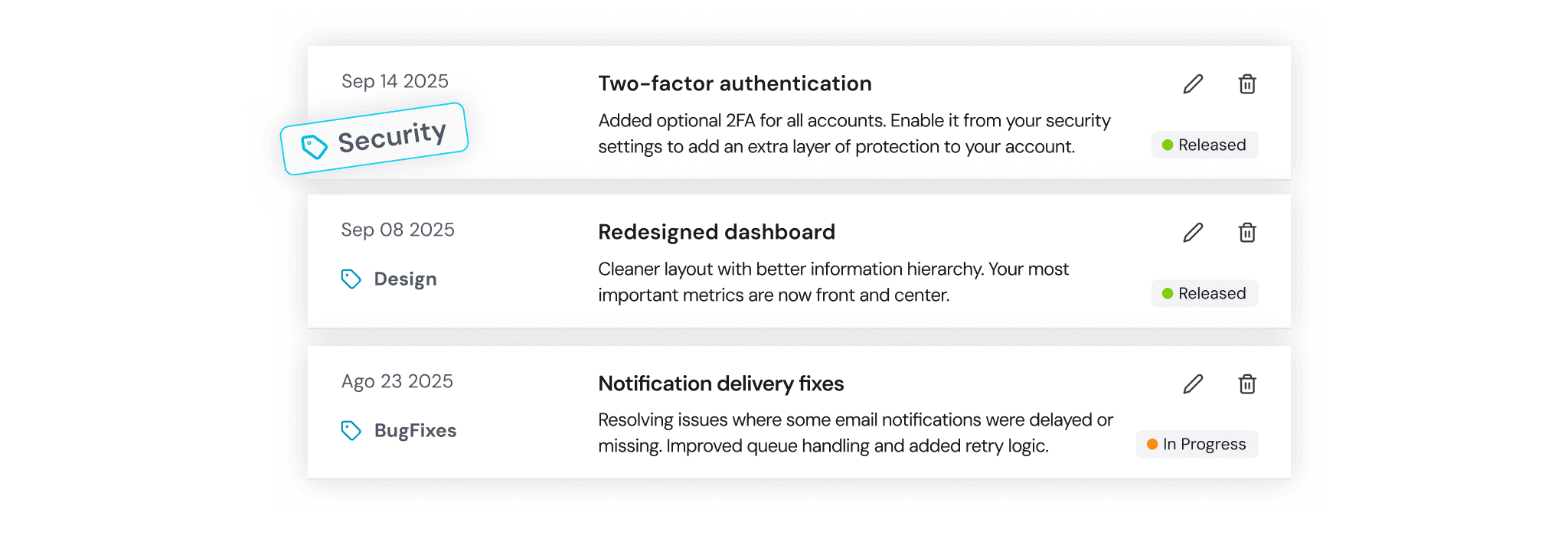 Category Organization